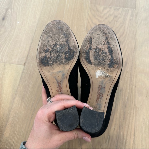 Sam Edelman Case Suede Block Heel Booties Short Ankle Boot Black Women’s 6.5 - Picture 12 of 16